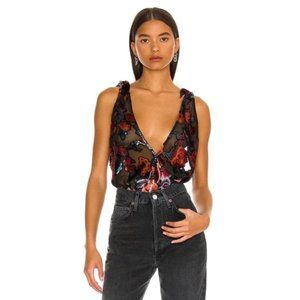 Free People Velvet Burnout Floral Tank Blouse/Top